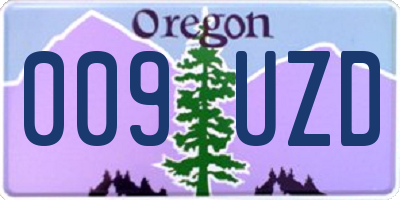 OR license plate 009UZD