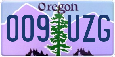 OR license plate 009UZG