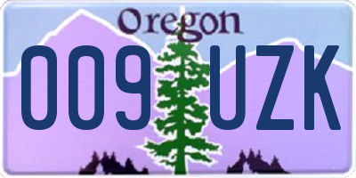 OR license plate 009UZK