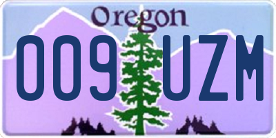 OR license plate 009UZM