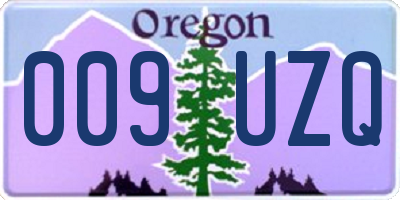 OR license plate 009UZQ