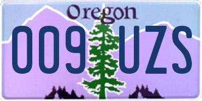 OR license plate 009UZS