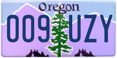 OR license plate 009UZY