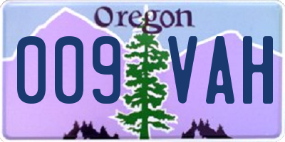 OR license plate 009VAH