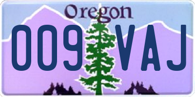 OR license plate 009VAJ