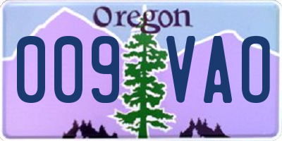 OR license plate 009VAO