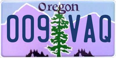 OR license plate 009VAQ