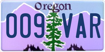OR license plate 009VAR