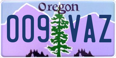 OR license plate 009VAZ
