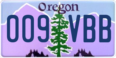 OR license plate 009VBB