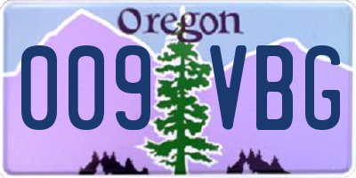 OR license plate 009VBG