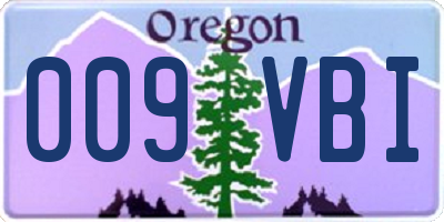 OR license plate 009VBI
