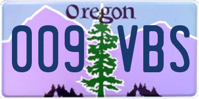 OR license plate 009VBS