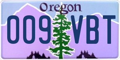 OR license plate 009VBT
