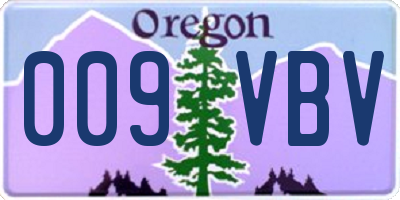 OR license plate 009VBV