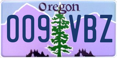OR license plate 009VBZ
