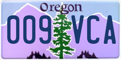 OR license plate 009VCA