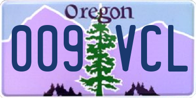 OR license plate 009VCL