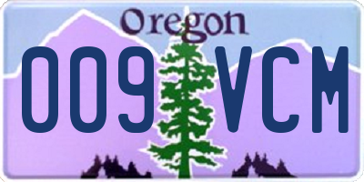 OR license plate 009VCM