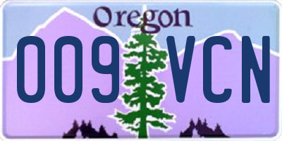 OR license plate 009VCN