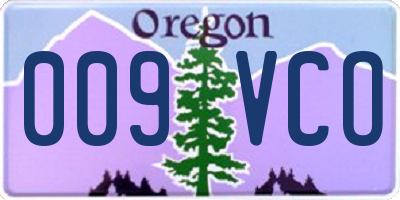 OR license plate 009VCO