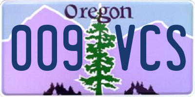OR license plate 009VCS