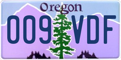 OR license plate 009VDF