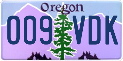 OR license plate 009VDK