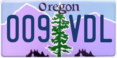 OR license plate 009VDL