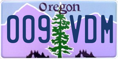 OR license plate 009VDM
