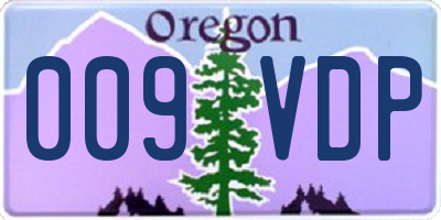 OR license plate 009VDP