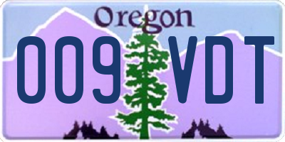 OR license plate 009VDT