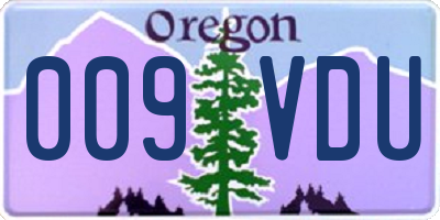 OR license plate 009VDU