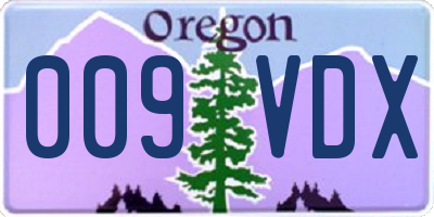 OR license plate 009VDX