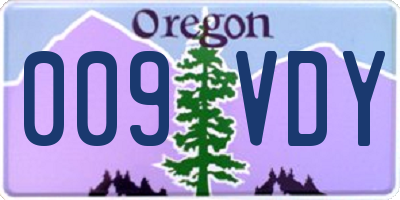 OR license plate 009VDY