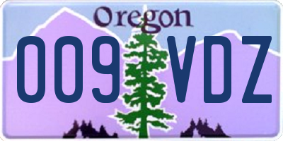 OR license plate 009VDZ