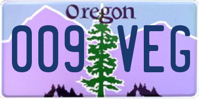 OR license plate 009VEG
