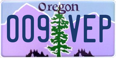 OR license plate 009VEP