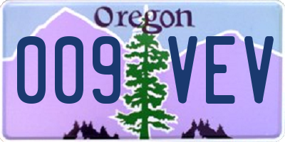 OR license plate 009VEV