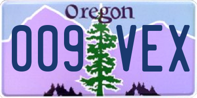 OR license plate 009VEX