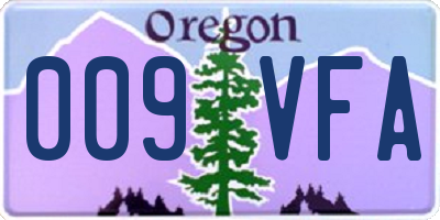 OR license plate 009VFA