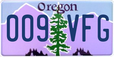 OR license plate 009VFG