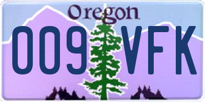 OR license plate 009VFK