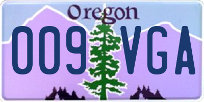 OR license plate 009VGA