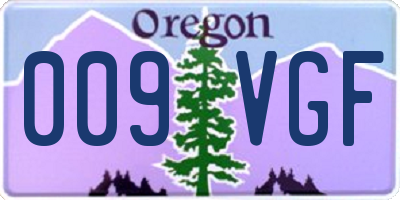 OR license plate 009VGF