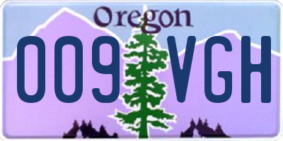 OR license plate 009VGH
