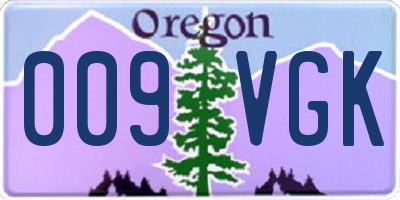 OR license plate 009VGK