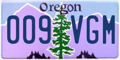 OR license plate 009VGM