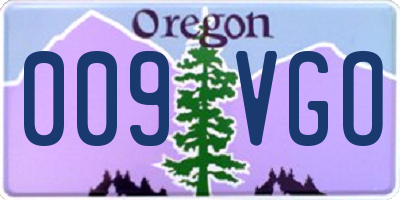 OR license plate 009VGO