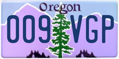 OR license plate 009VGP